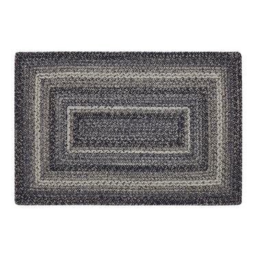 Sawyer Mill Black White Jute Braided Rug Rectangular with Rug Pad 24x36